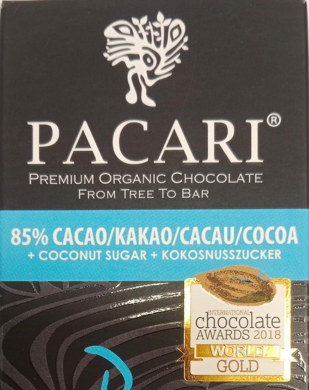 Fotografie - Premioum organic chocolate 85% cacao Pacari