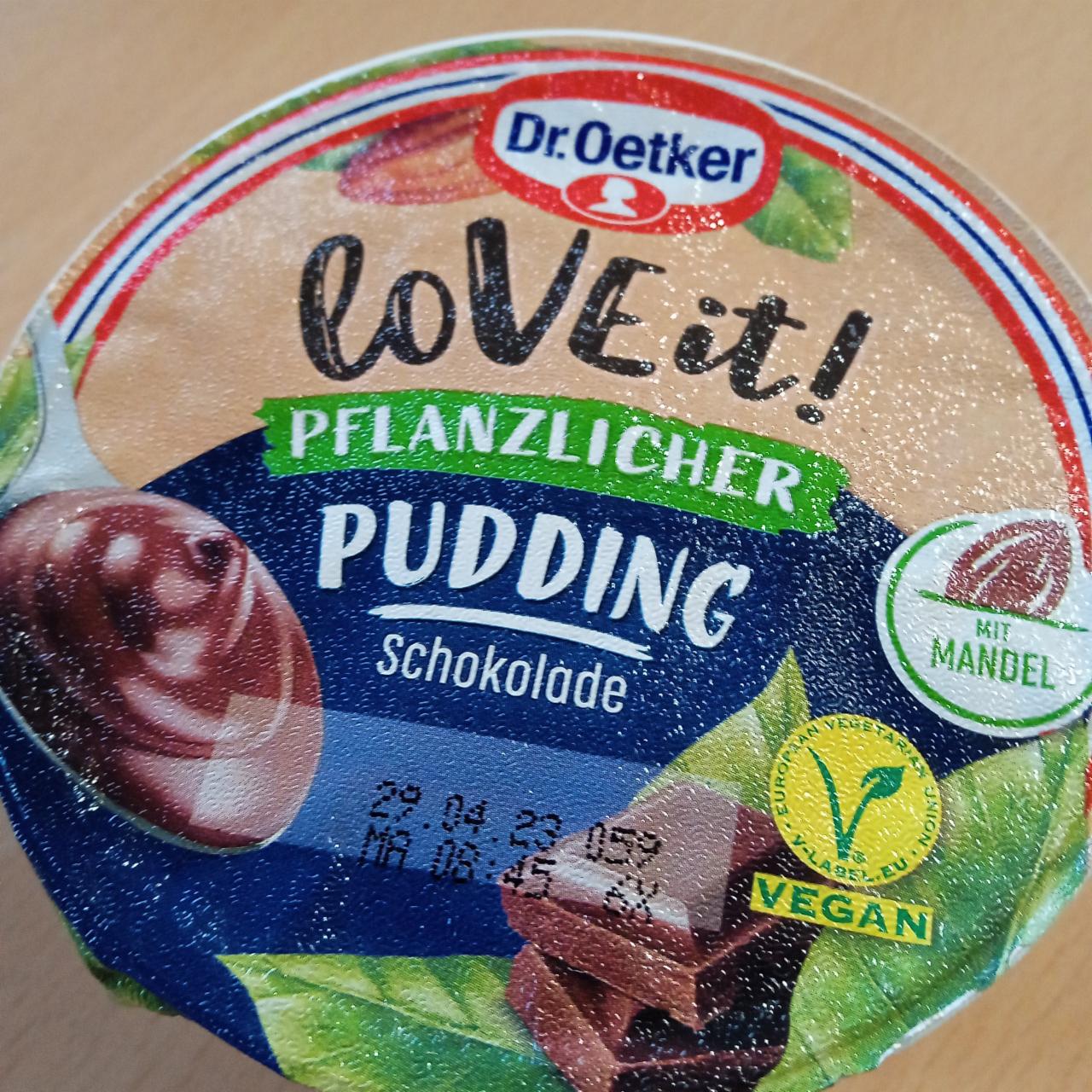 Fotografie - Love it pudding Schokolade mit Mandel pflanzlicher Dr.Oetker