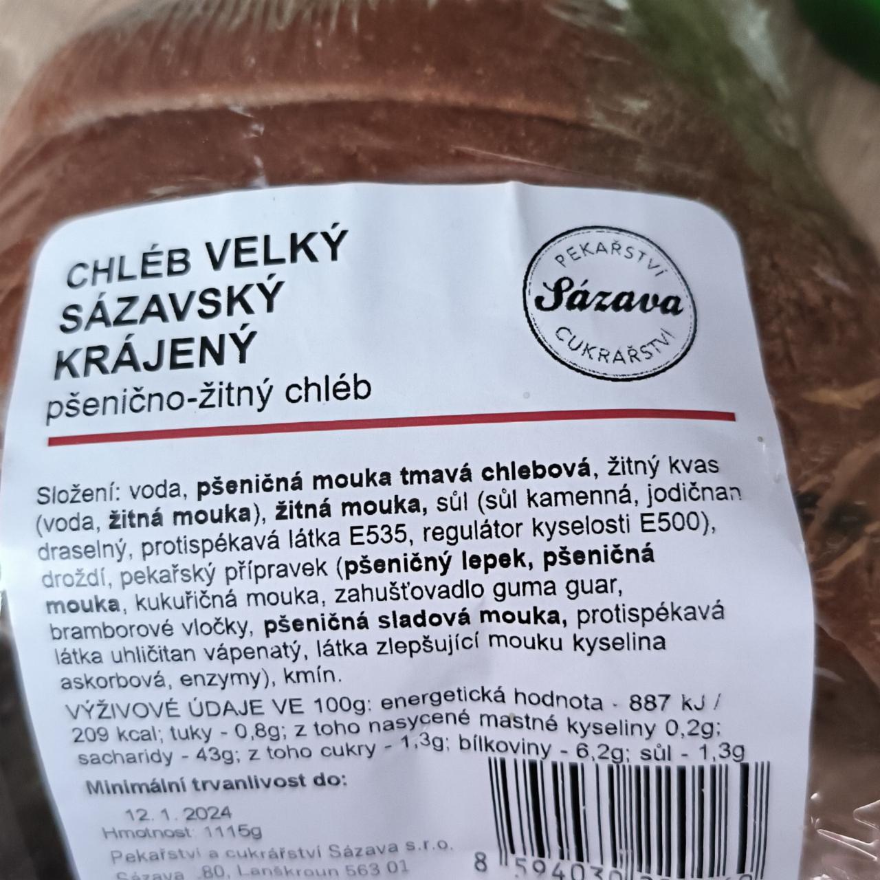 Fotografie - chléb velký sázavský krájený pšenično-žitný Pekařství a cukrářství Sázava