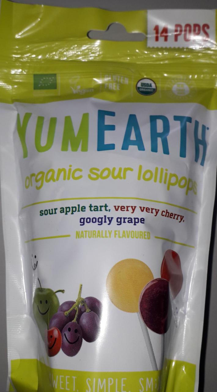 Fotografie - Organic Sour Lollipops YumEarth