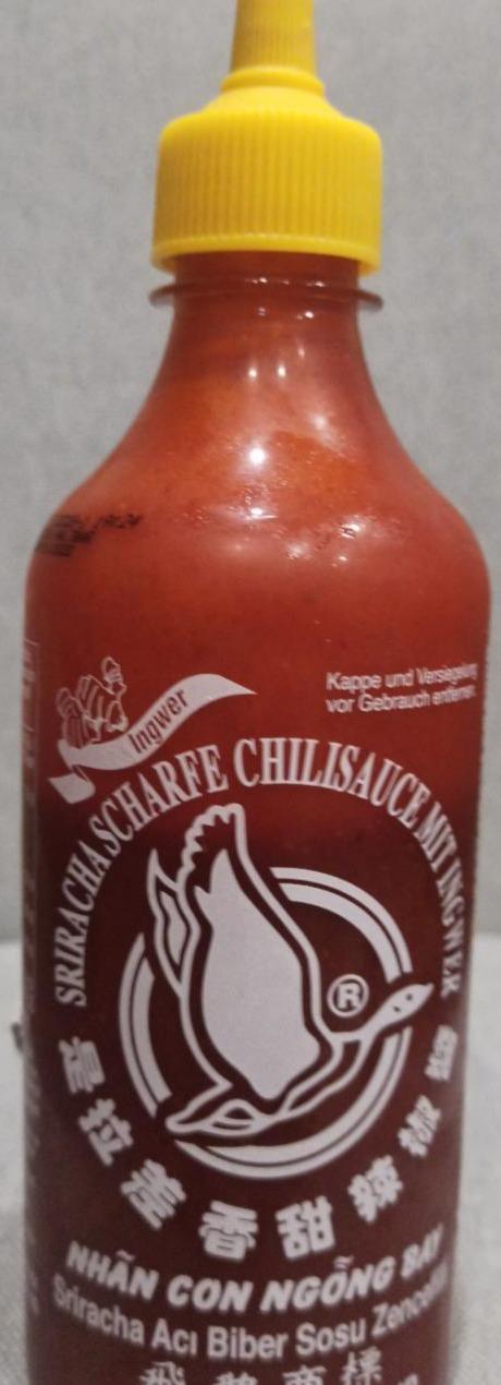 Fotografie - Sriracha scharfe Chilisauce mit Ingwer Flying goose brand