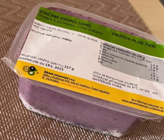Fotografie - dezert s quinoou a borůvkami PROTEIN PLUS 7000 - svačina Zdravé stravování