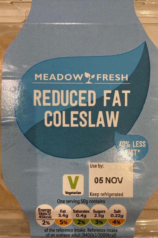 Fotografie - Reduced fat coleslaw Meadow Fresh