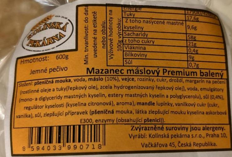 Fotografie - Mazanec máslový Premium Kolínská pekárna