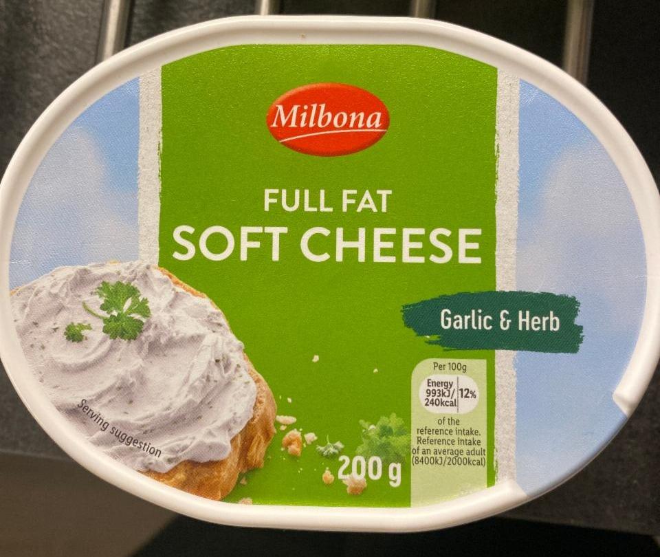 Fotografie - Full Fat Soft Cheese Garlic & Herb Milbona