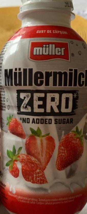 Fotografie - Müllermilch Zero No added sugar s jahodovou příchutí Müller