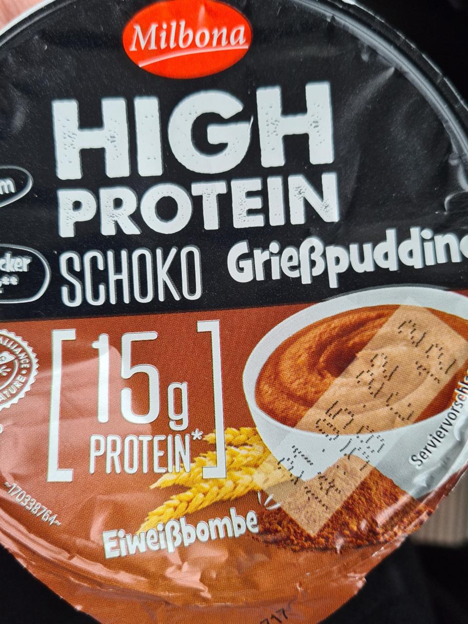 Fotografie - High Protein Schoko Grießpudding Milbona