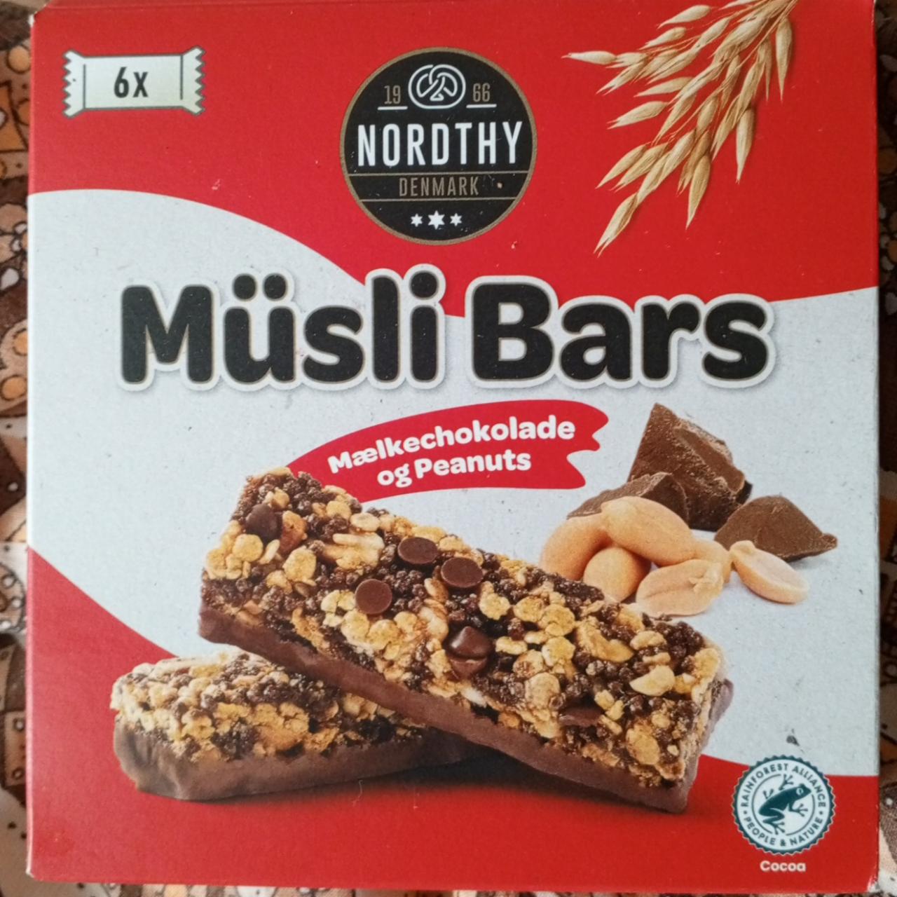 Fotografie - Müsli Bars Mælkechokolade og Peanuts Nordthy