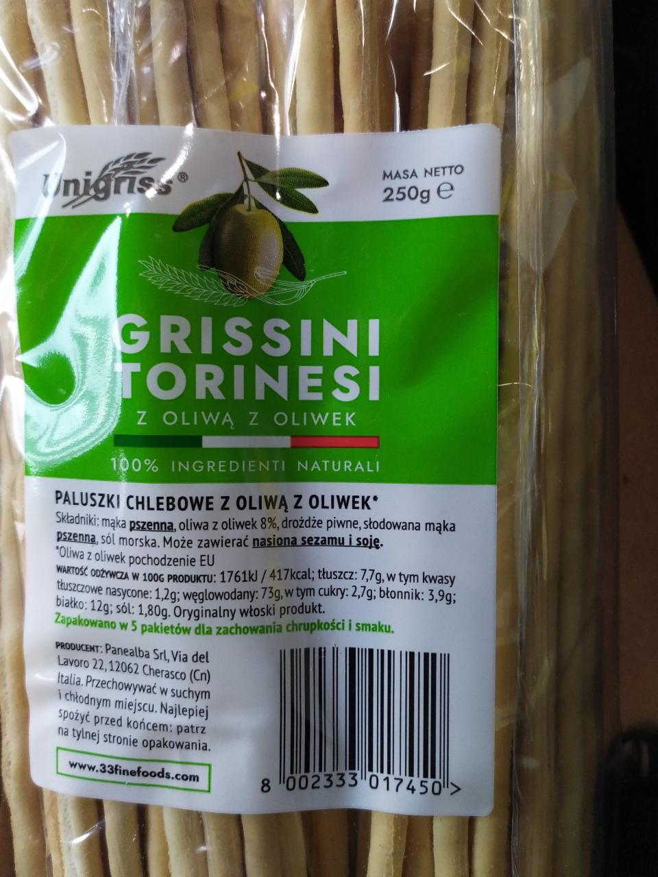 Fotografie - Grissini Torinesi z oliwą z oliwek Unigriss