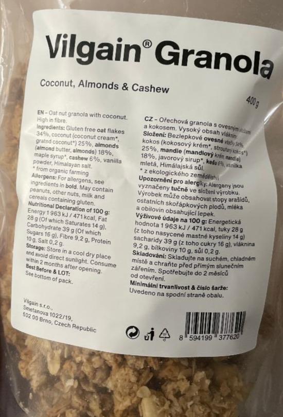 Fotografie - granola-coconut,almonds&cashews Vilgain