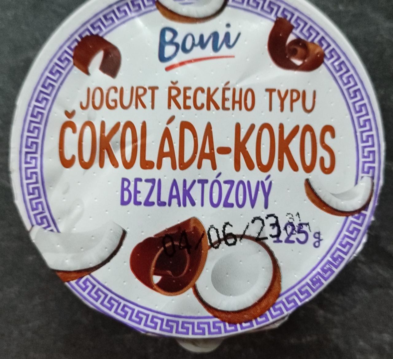 Fotografie - Jogurt řeckého typu Čokoláda-Kokos bezlaktózový Boni