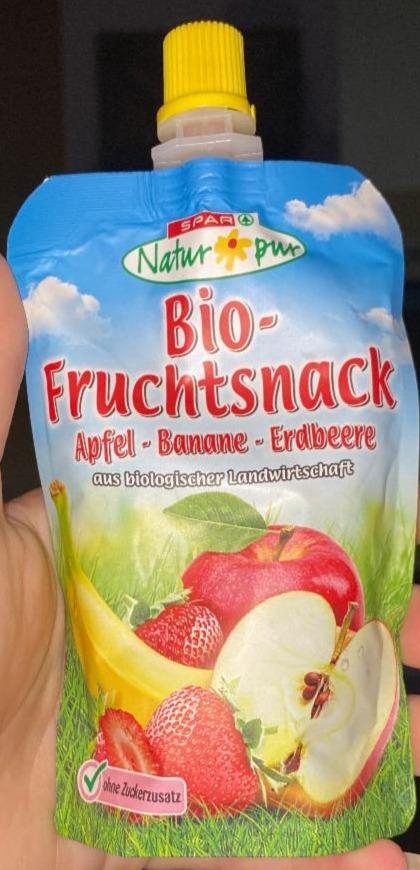 Fotografie - Bio-Fruchtsnack Apfel-Banane-Erdbeere Spar Natur pur