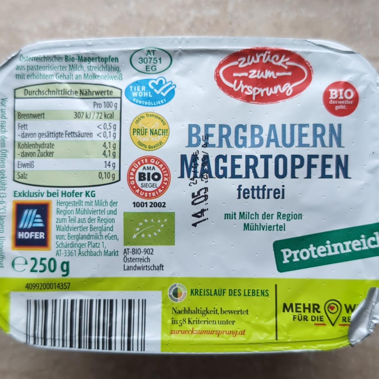 Fotografie - Bio Bergbauern Magertopfen fettfrei Zurück zum Ursprung