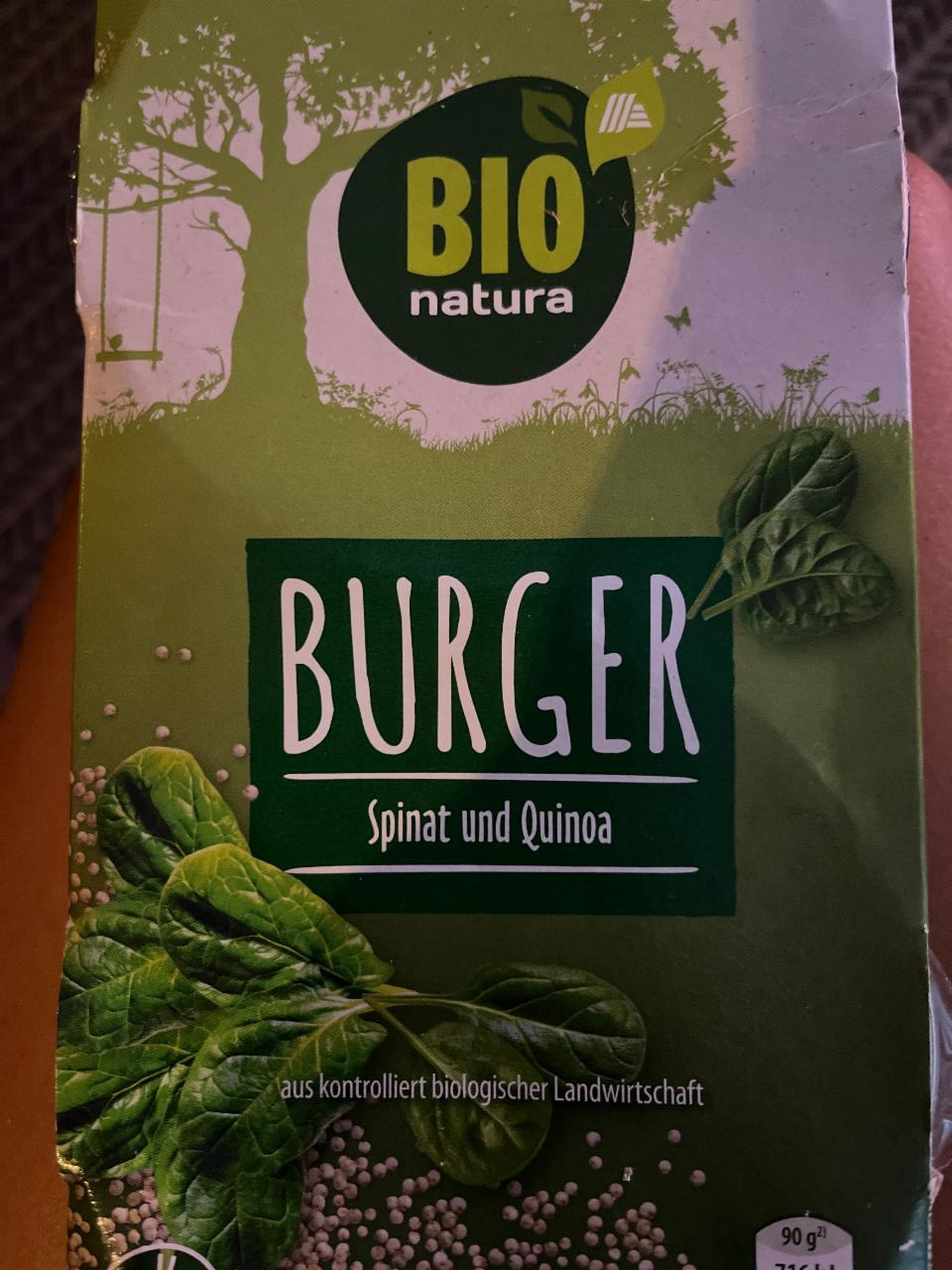 Fotografie - Burger Spinat und Quinoa Bio natura