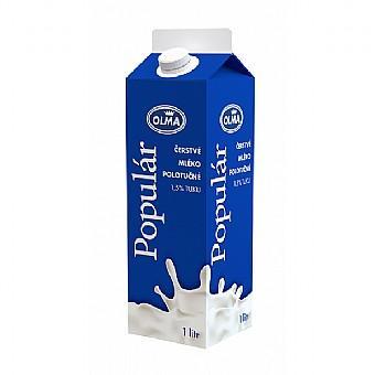 Fotografie - mléko čerstvé polotučné 1,5% Populár Olma