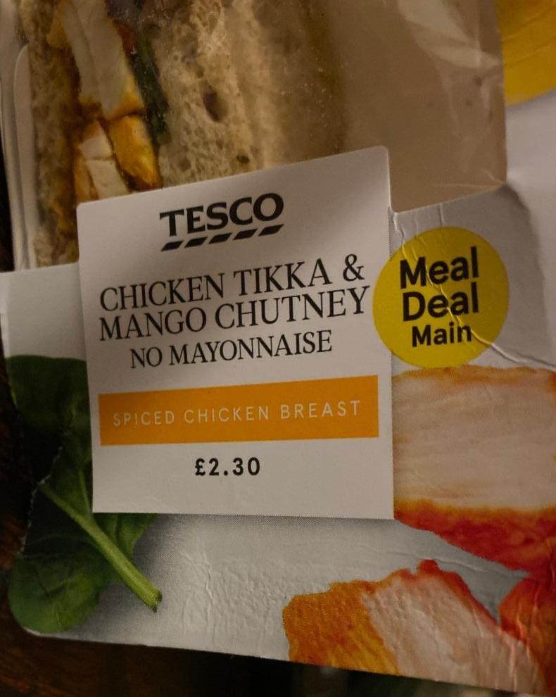 Fotografie - Chicken Tikka & Mango Chutney No Mayonnaise Tesco