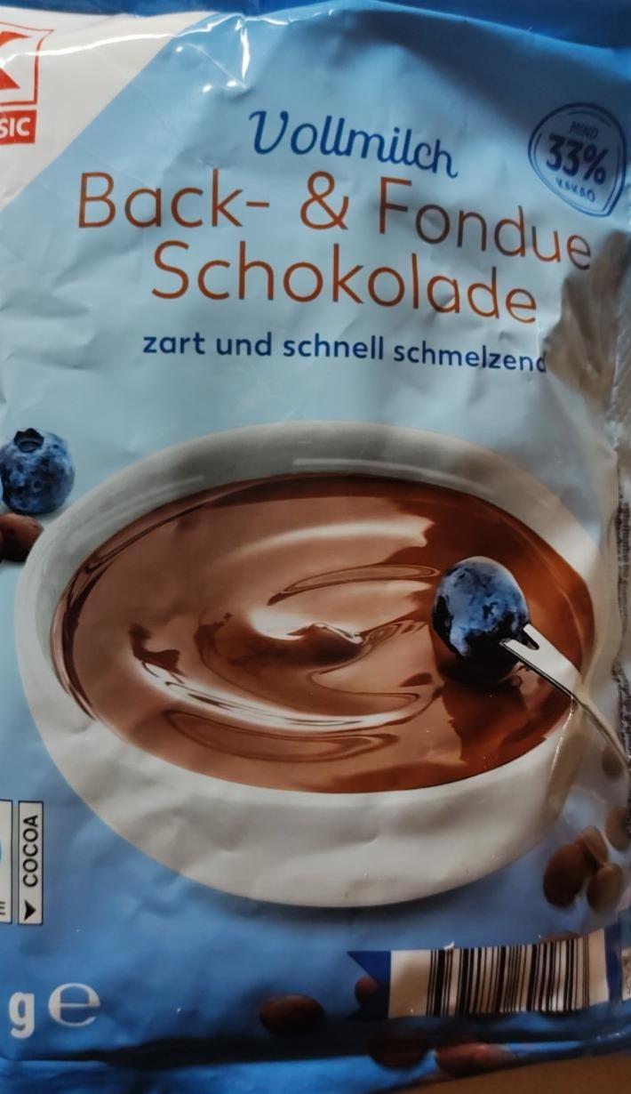 Fotografie - Vollmilch Back- & Fondue Schokolade K-Classic