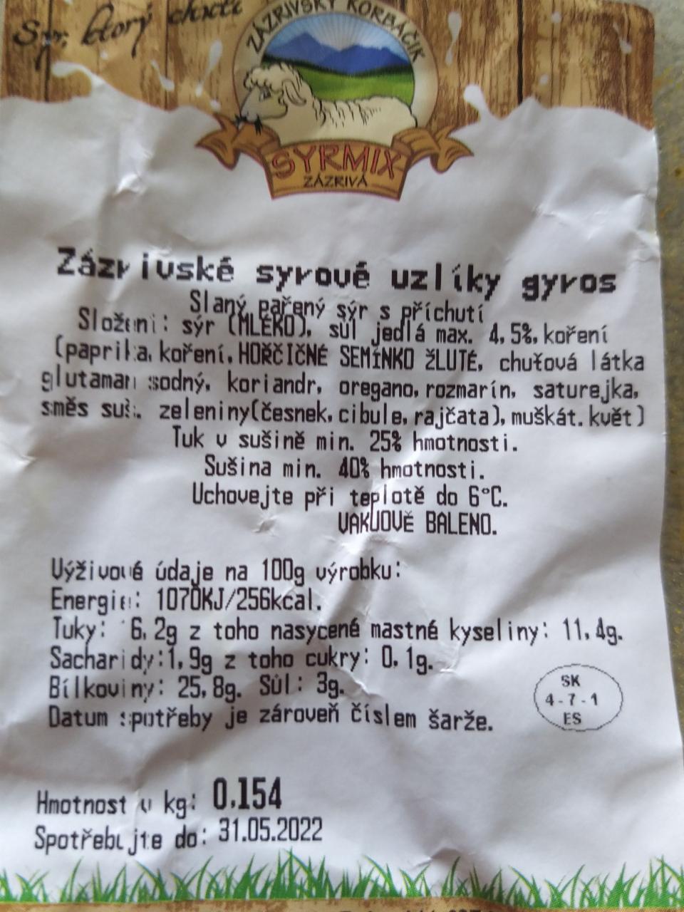 Fotografie - Zazrivske sýrove uzlíky gyros