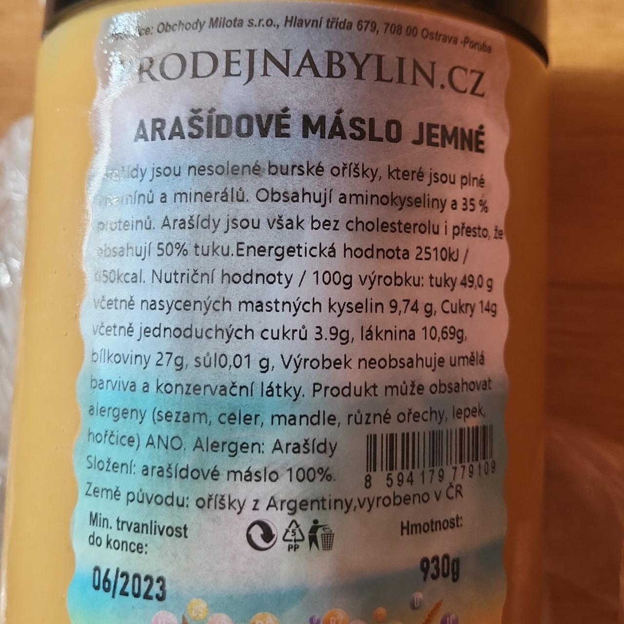 Fotografie - Arašídové máslo jemné ProdejnaBylin.cz