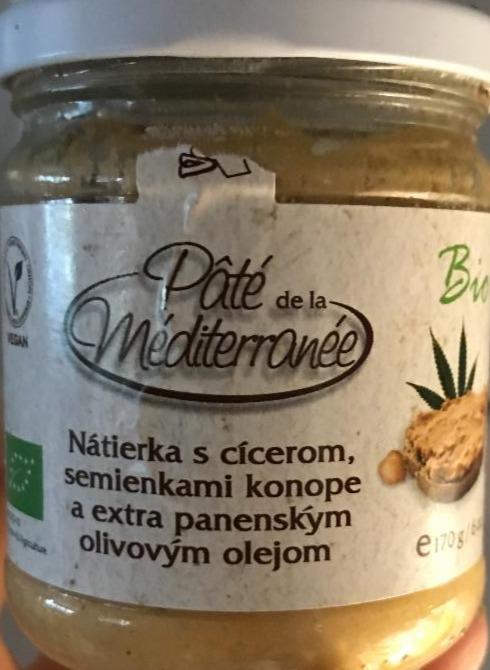 Fotografie - Nátierka s cícerom, semienkami konope a extra panenským olivovým olejom bio Paté de la Méditerranée
