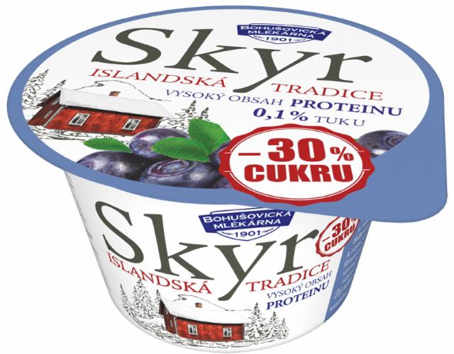 Fotografie - Skyr islandská tradice s borůvkami -30% cukru Bohušovická mlékárna
