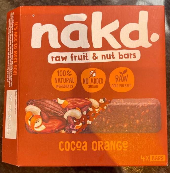 Fotografie - Raw Fruit & Nut Bars Cocoa Orange Nakd