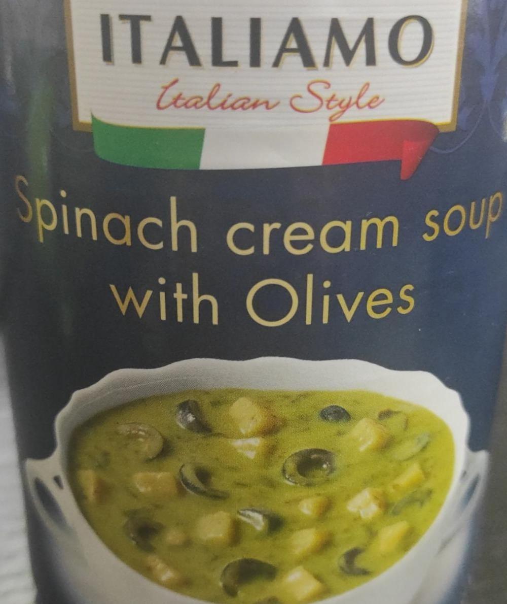 Fotografie - Spinach cream soup with olives Italiamo