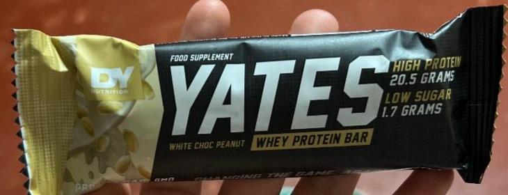 Fotografie - Yates Whey protein bar White choc peanut DY Nutrition