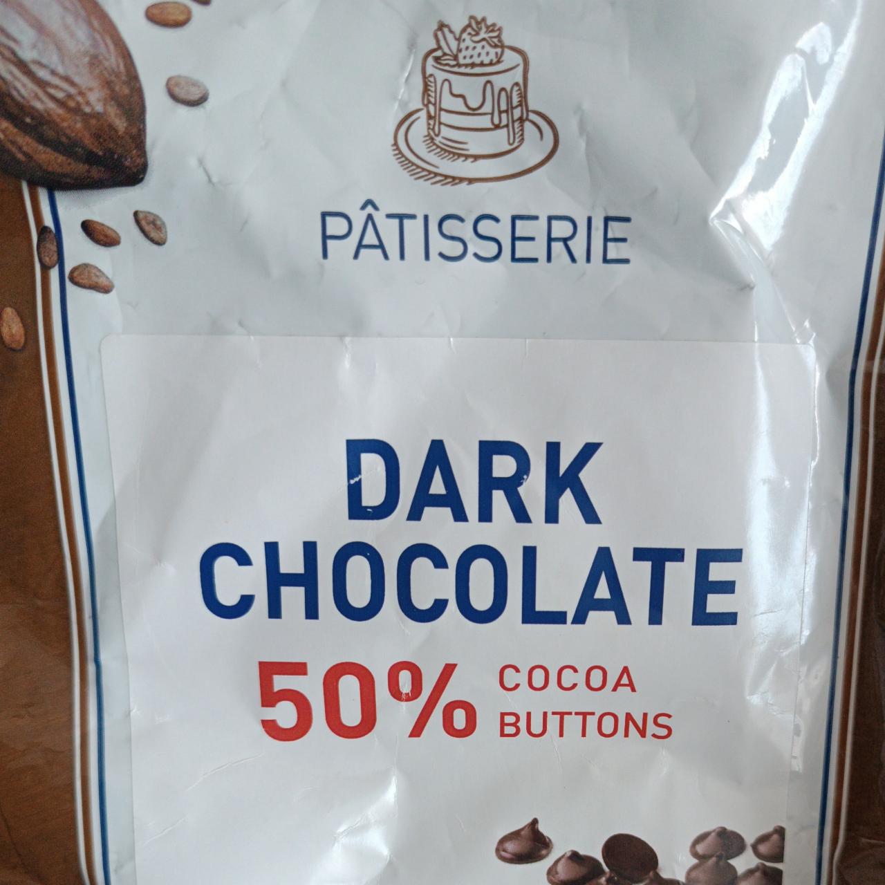 Fotografie - Dark Chocolate 50% cocoa buttons Pâtisserie Metro chef