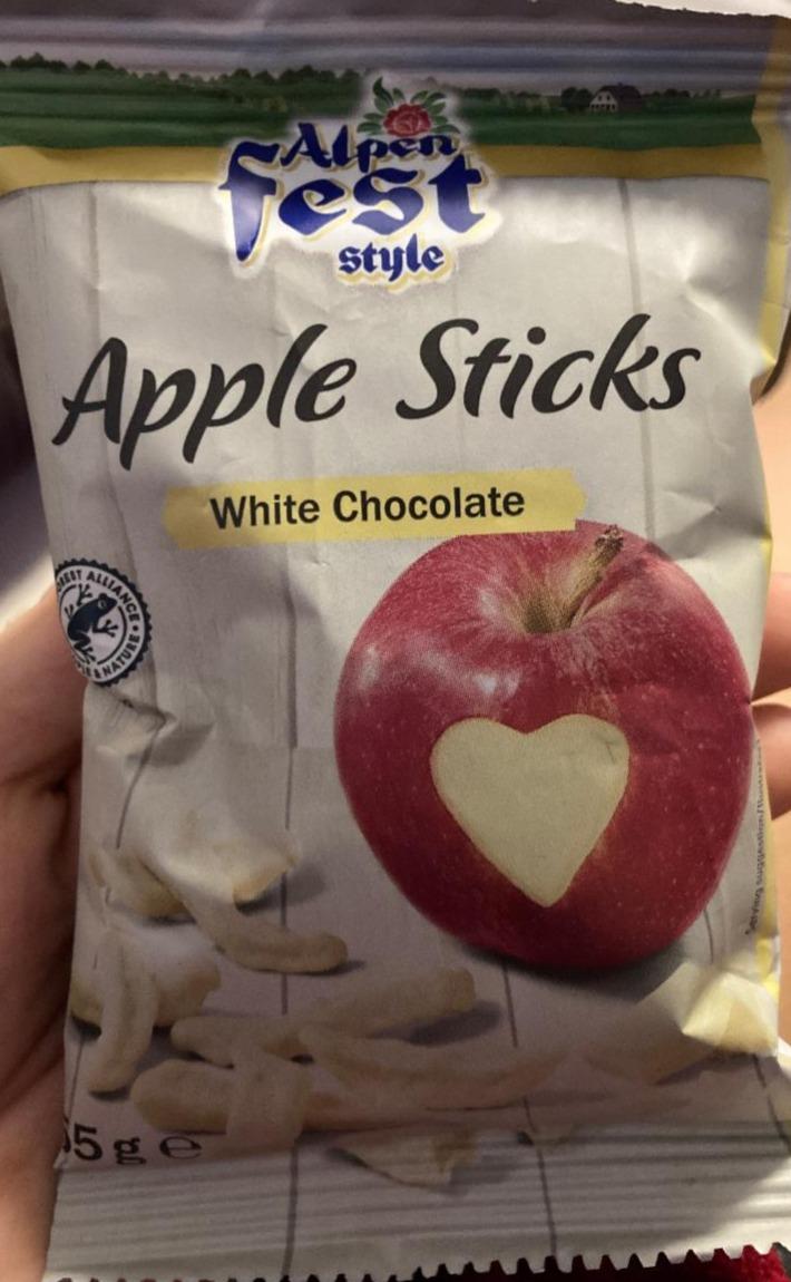 Fotografie - Apple Sticks White Chocolate Alpen fest style