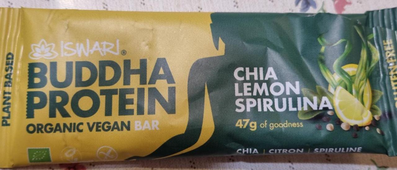 Fotografie - Buddha protein Organic Vegan Bar Chia Lemon Spirulina Iswari