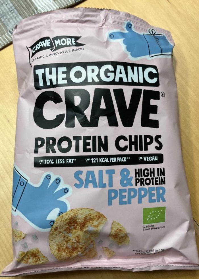 Fotografie - The organic Crave protein chips Salt & Pepper Crave More
