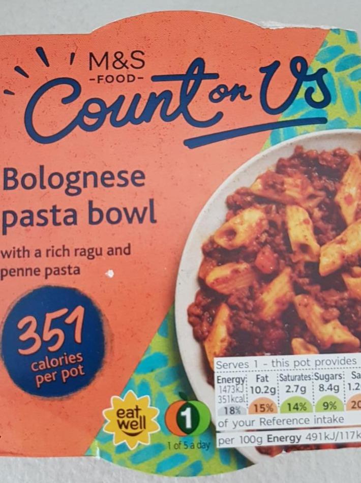 Fotografie - Bolognese pasta bowl Count on us M&S Food