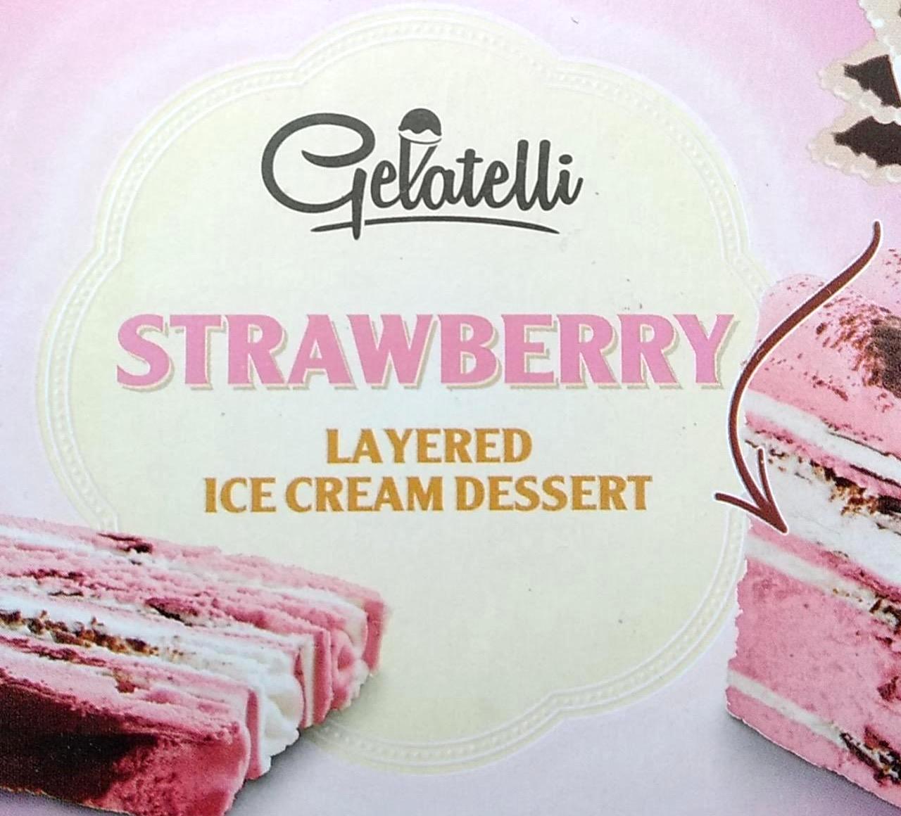 Fotografie - Strawberry layered ice cream dessert Gelatelli