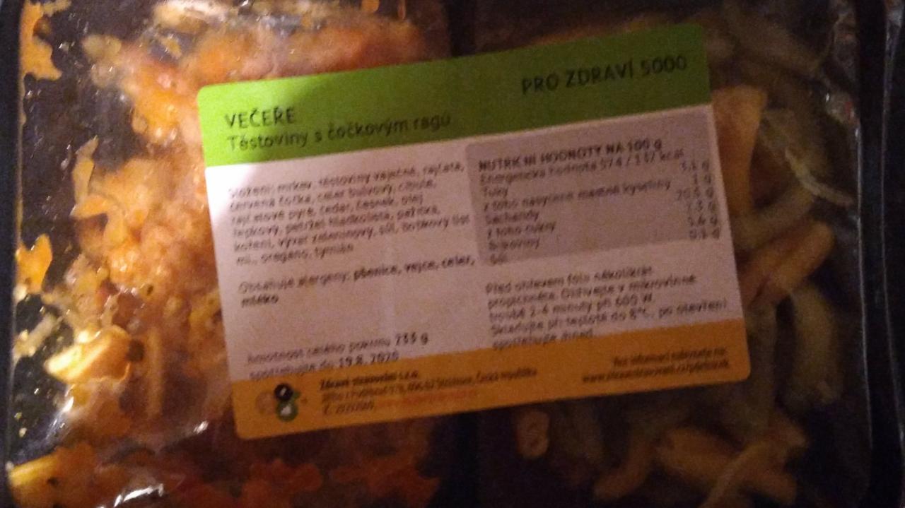 Fotografie - Těstoviny s čočkovým ragú Zdravé stravování