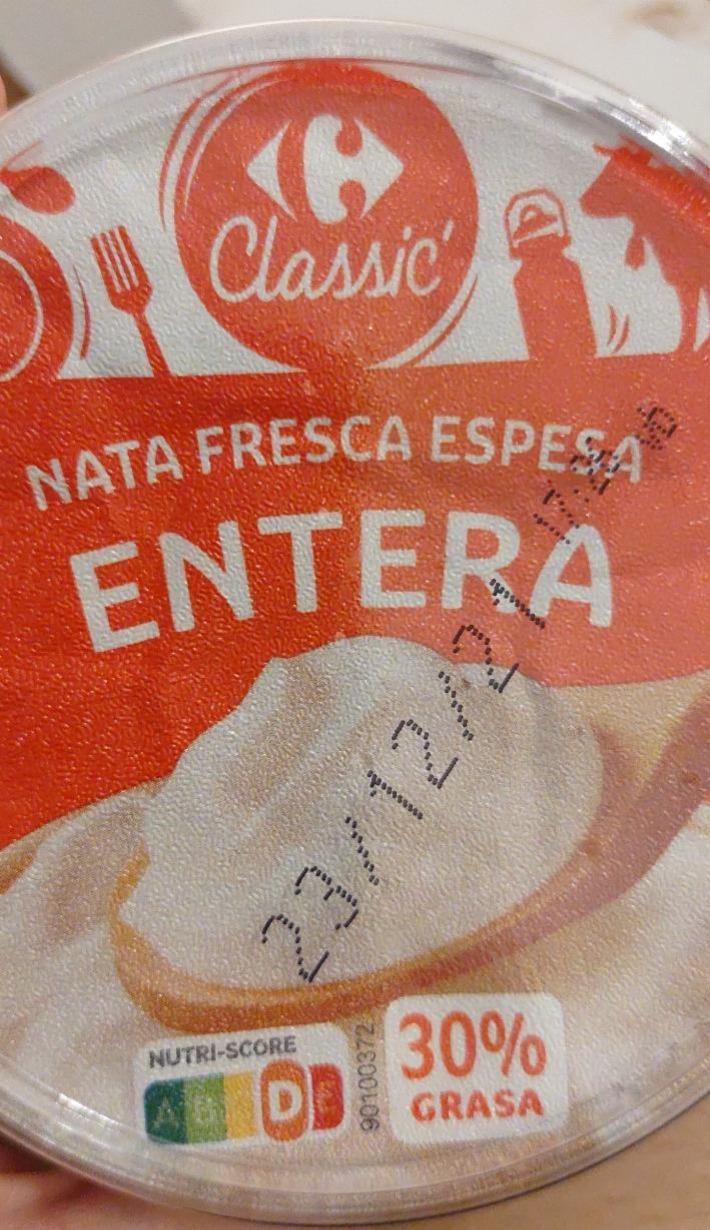 Fotografie - Nata fresca espesa entera 30% Carrefour Classic