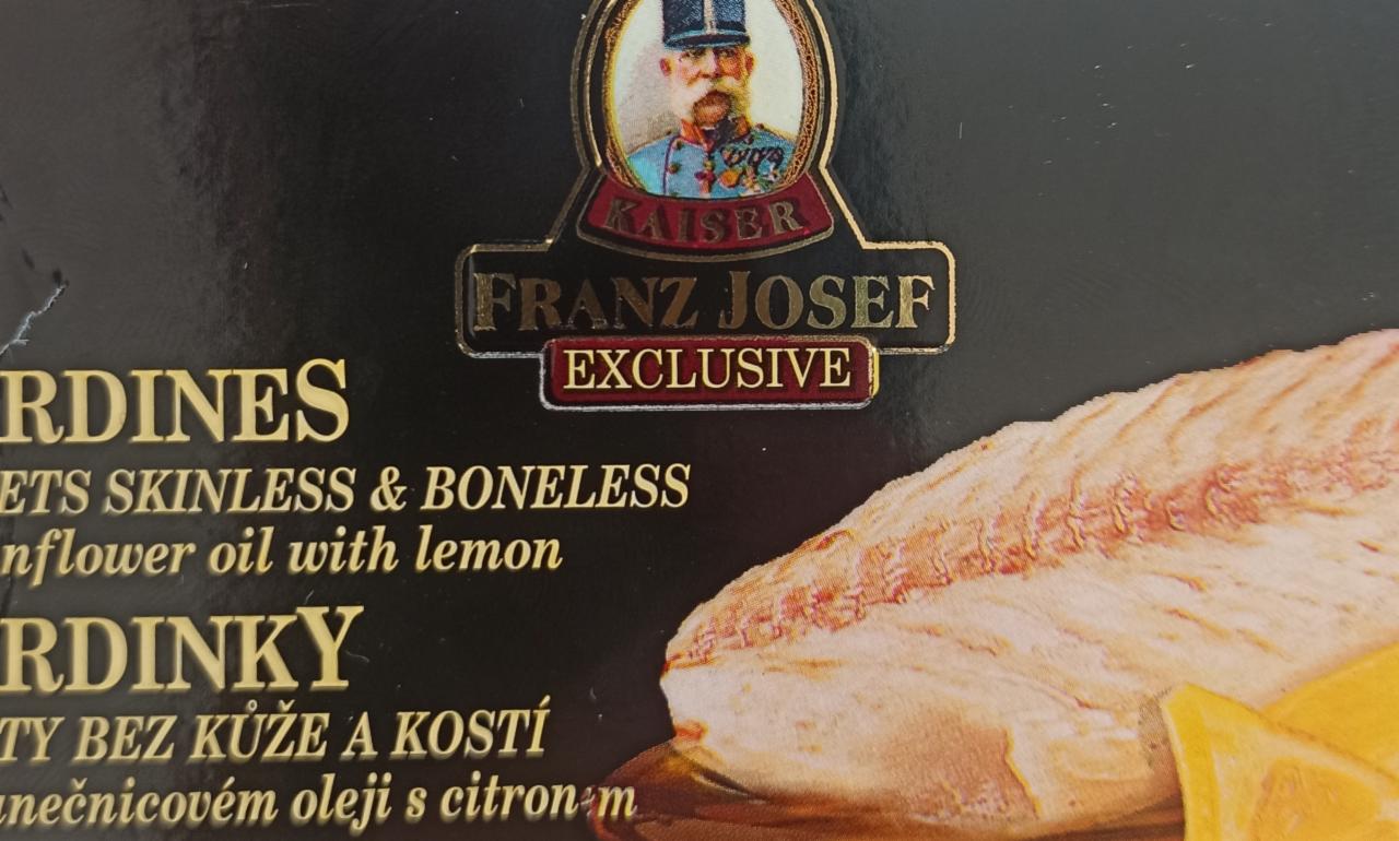 Fotografie - Sardinky filety ve slunečnicovém oleji s citronem Kaiser Franz Josef Exclusive