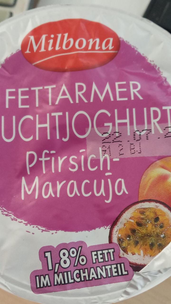 Fotografie - Fettarmer Fruchtjoghurt Pfirsich-Maracuja Milbona
