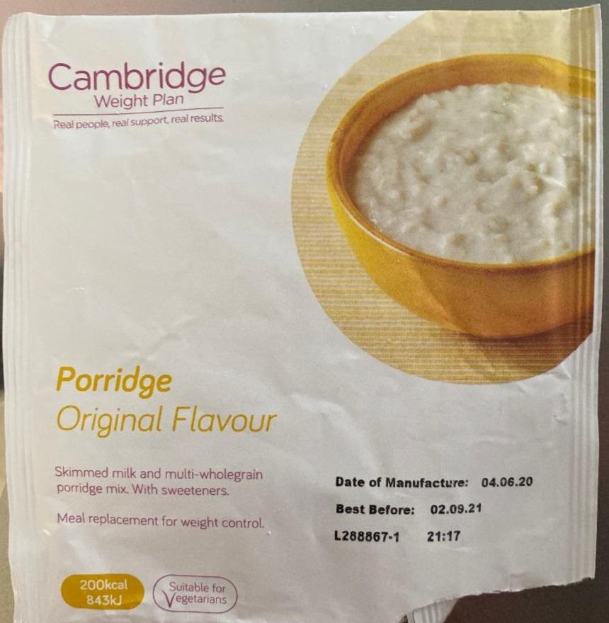 Fotografie - Porridge original flavour Cambridge Weight Plan