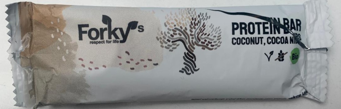 Fotografie - protein bar coconut, cocoa nibs Forky's