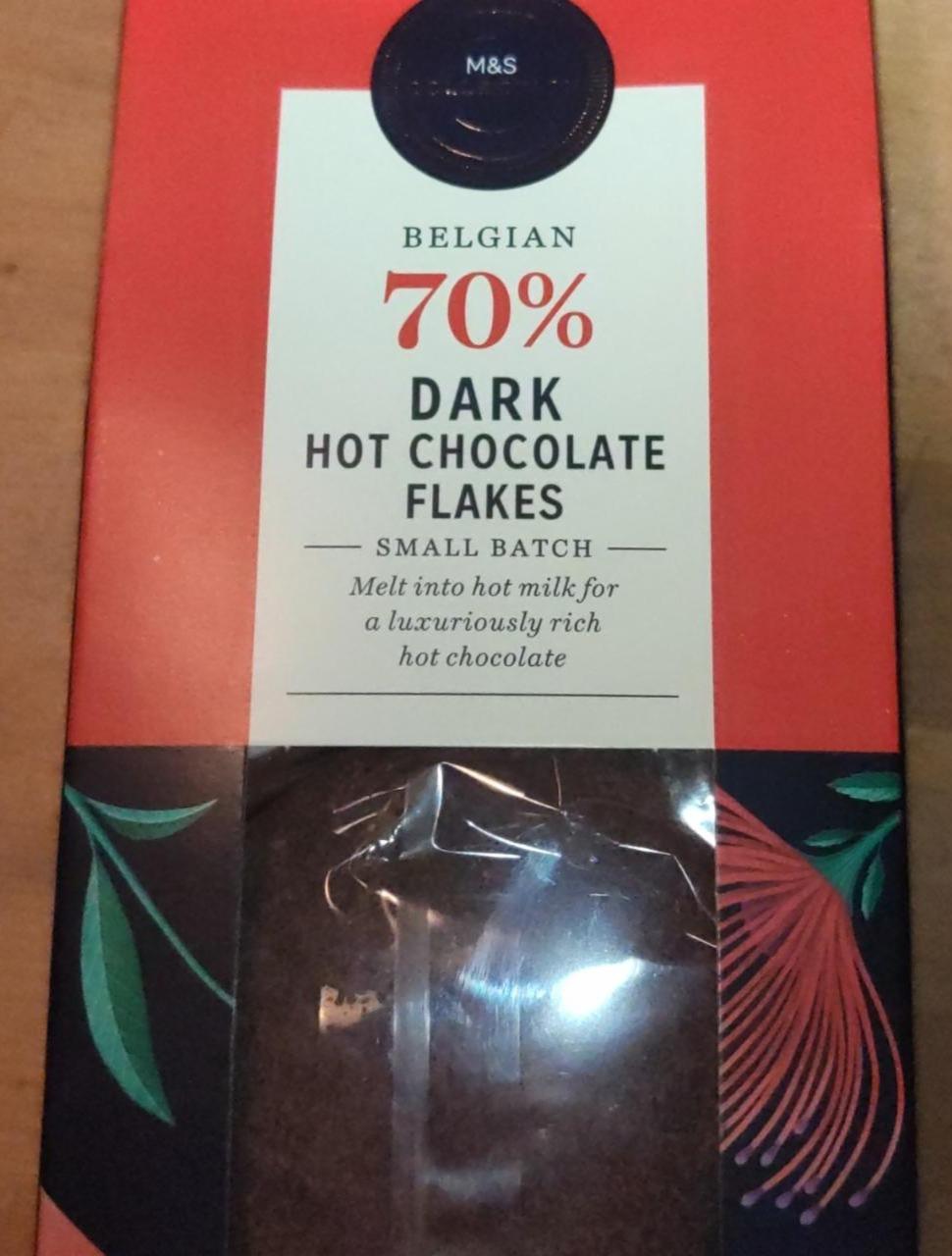 Fotografie - Belgian 70% Dark Hot Chocolate Flakes M&S
