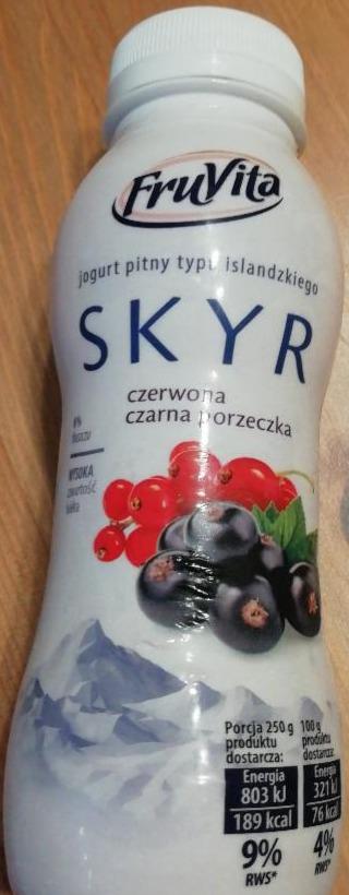 Fotografie - Skyr drink czerwona czarna porzeczka Fruvita