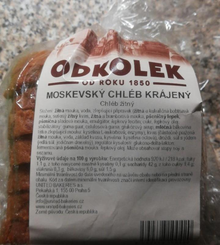 Fotografie - Moskevský chléb krájený žitný Odkolek