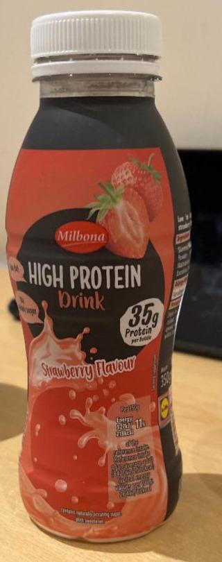 Fotografie - High protein drink strawberry flavour Milbona