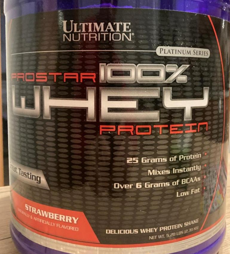 Fotografie - Prostar 100% Whey Protein Strawberry Ultimate nutrition