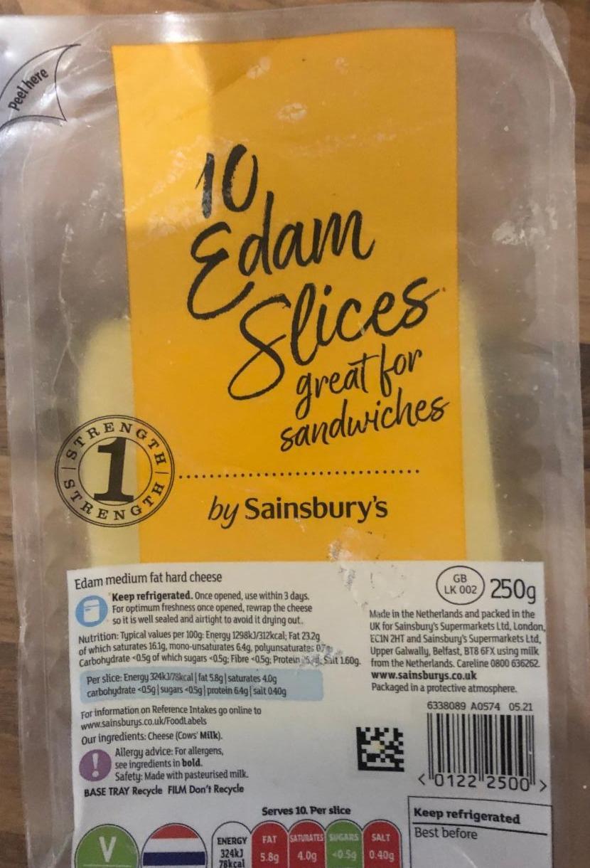 Fotografie - 10 Edam Slices by Sainsbury's