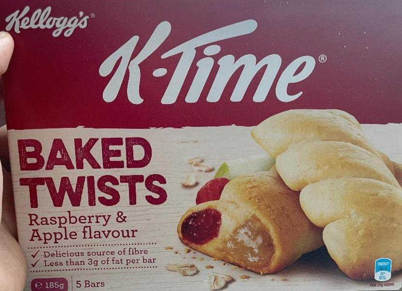 Fotografie - K-Time Baked twists Raspberry & Apple flavour Kellogg's