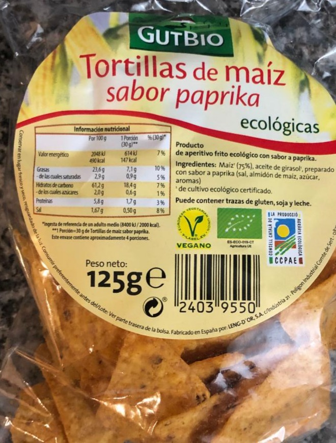 Fotografie - Tortillas de maíz sabor paprika GutBio