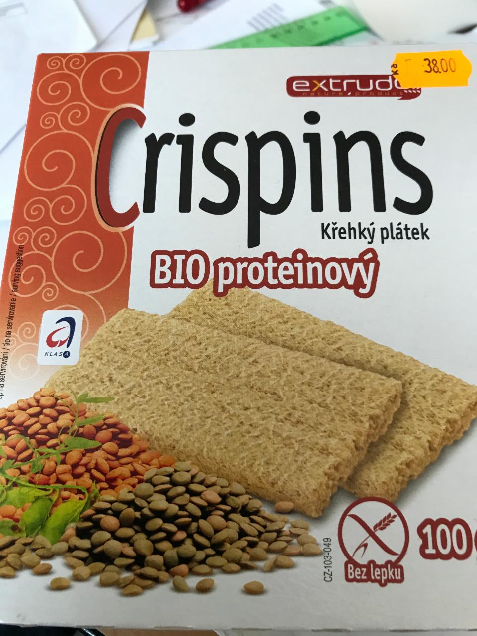 Fotografie - Crispins Bio proteinový křehký plátek Extrudo