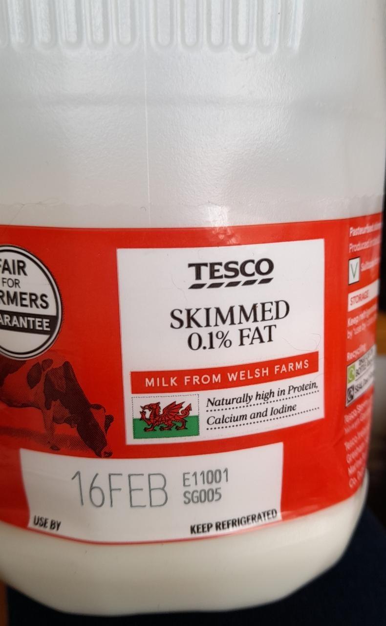 Fotografie - Skimmed Milk 0,1% fat Tesco